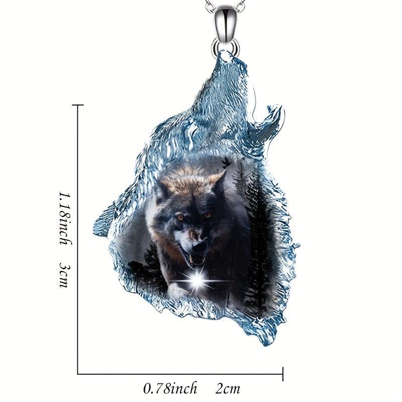 Animal Wolf Head Pendant Necklace Men Accessories