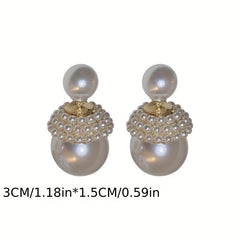 French Retro Pearl Earrings Sweet Temperament High Sense S925 Silvery Needle
