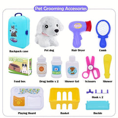 Pet Care Play Set Doctor Kit For Kids Dog Grooming Toys