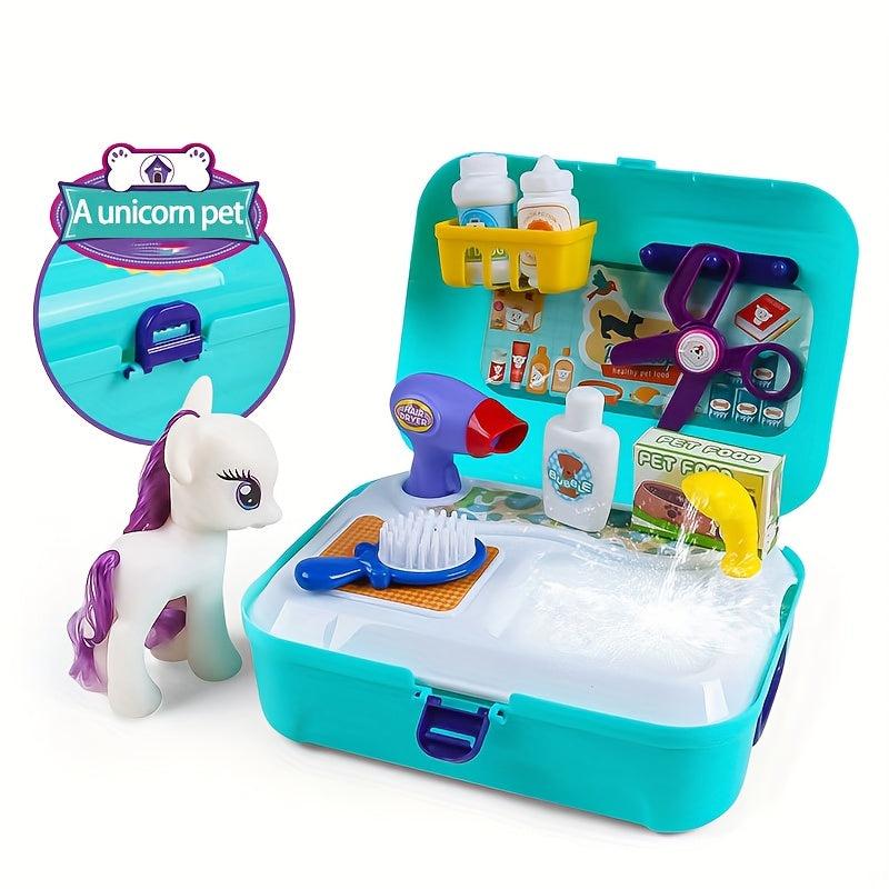 Pet Care Play Set Doctor Kit For Kids Dog Grooming Toys