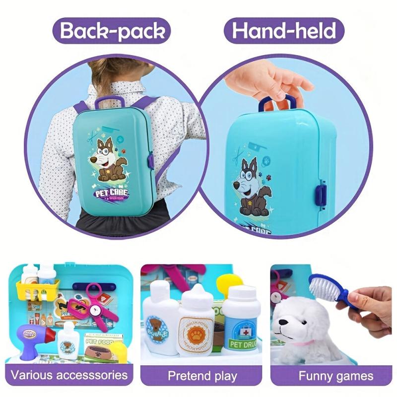 Pet Care Play Set Doctor Kit For Kids Dog Grooming Toys