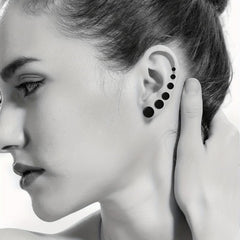 6 Pcs Stainless Steel Round Stud Earrings Set 3 4 5 6 8mm