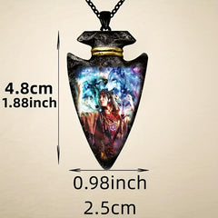 Gothic Style Tribal Beauty Wolf Pattern Totem Necklace