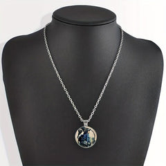 Round Witch Bead Pendant Necklace Men Women Gift