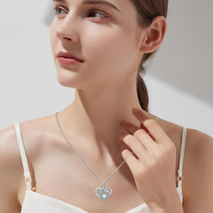 Artificial Moonstone Father And Daughter Pendant Necklace Father's Gift