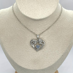 Artificial Moonstone Father And Daughter Pendant Necklace Father's Gift