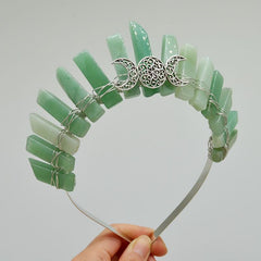 Moon & Sun Crystal Crown Hoop - Witch Goddess Gift