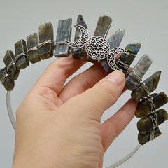 Moon & Sun Crystal Crown Hoop - Witch Goddess Gift
