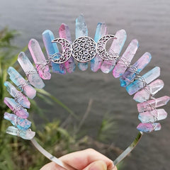 Moon & Sun Crystal Crown Hoop - Witch Goddess Gift