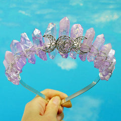 Moon & Sun Crystal Crown Hoop - Witch Goddess Gift