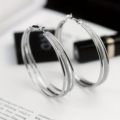 Exaggerated Frosted Hoop Earrings Party Jewelry