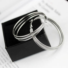 Exaggerated Frosted Hoop Earrings Party Jewelry