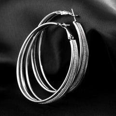 Exaggerated Frosted Hoop Earrings Party Jewelry