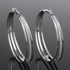 Exaggerated Frosted Hoop Earrings Party Jewelry