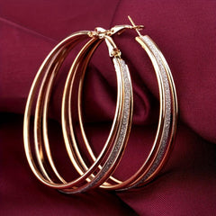 Exaggerated Frosted Hoop Earrings Party Jewelry