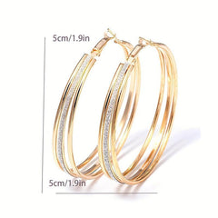 Exaggerated Frosted Hoop Earrings Party Jewelry