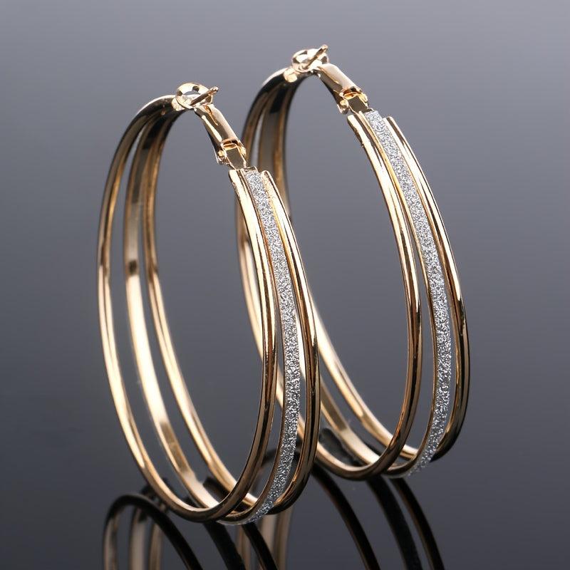 Exaggerated Frosted Hoop Earrings Party Jewelry