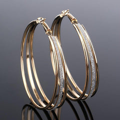 Exaggerated Frosted Hoop Earrings Party Jewelry