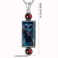 Gothic Romantic Skull Couple Pendant Necklace Party Jewelry
