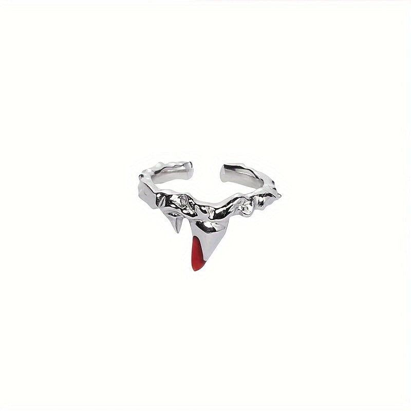 Red Flame Gothic Punk Women's Ring Y2K Adjustable Halloween Gift
