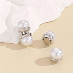 Plated K Pearl Magnet Ear Clips