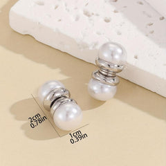 Plated K Pearl Magnet Ear Clips