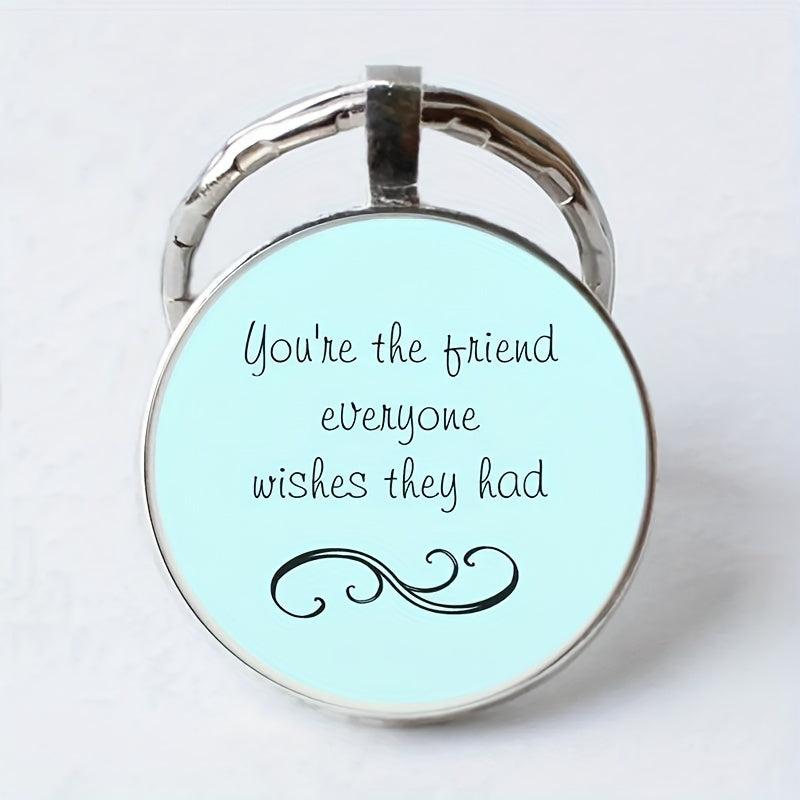 Creative English Keychain Good Blessing Texture