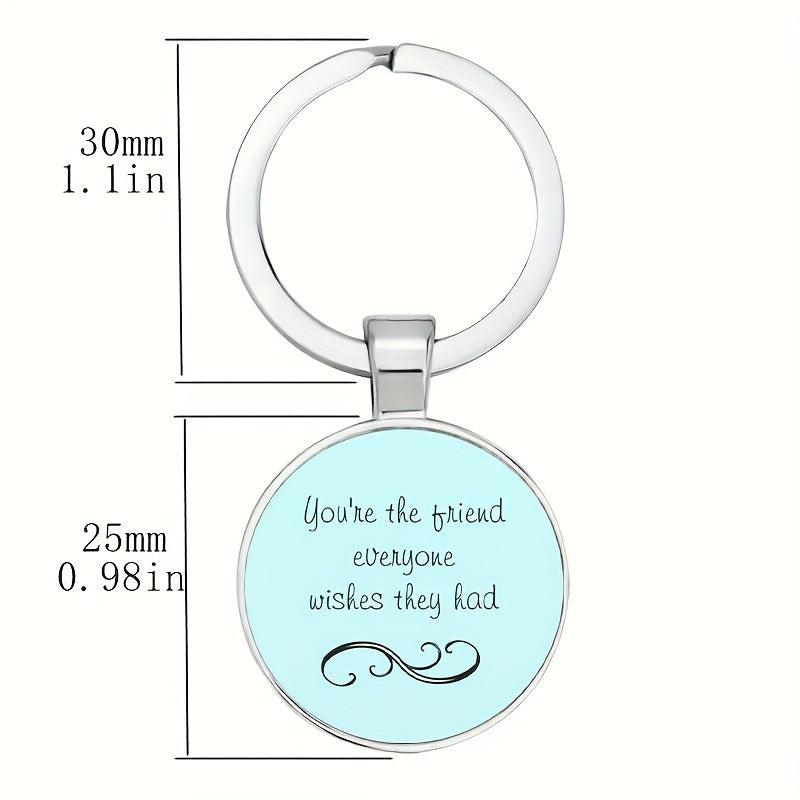 Creative English Keychain Good Blessing Texture