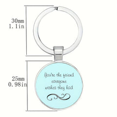 Creative English Keychain Good Blessing Texture