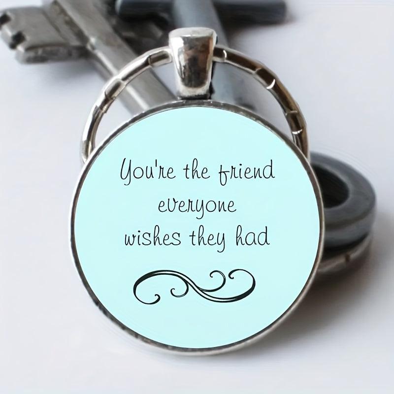 Creative English Keychain Good Blessing Texture