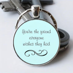 Creative English Keychain Good Blessing Texture