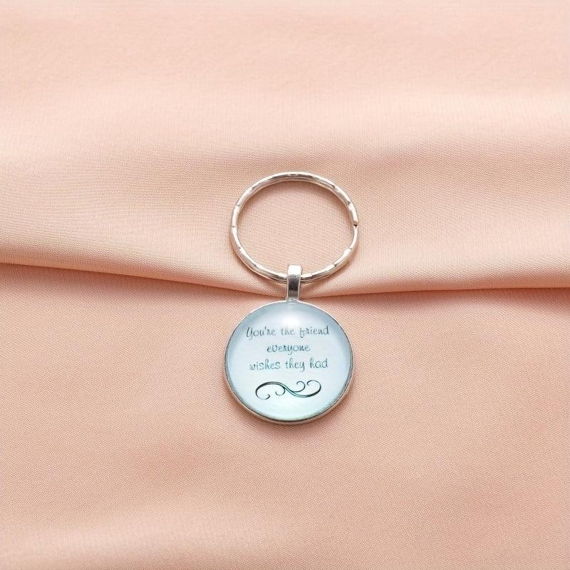 Creative English Keychain Good Blessing Texture