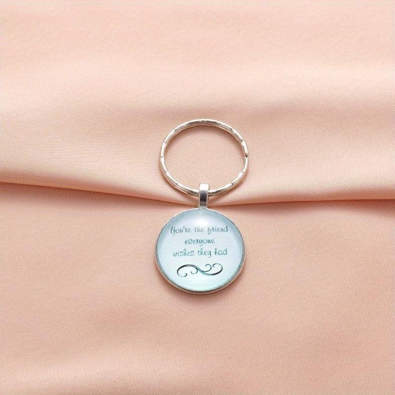 Creative English Keychain Good Blessing Texture