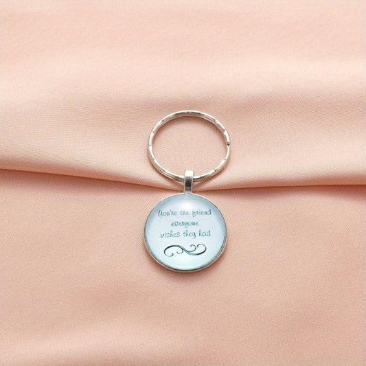 Creative English Keychain Good Blessing Texture