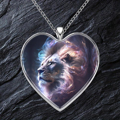 Heart Shaped Lion Necklace for Men and Women Christmas Holiday Gift