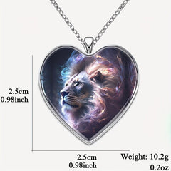 Heart Shaped Lion Necklace for Men and Women Christmas Holiday Gift