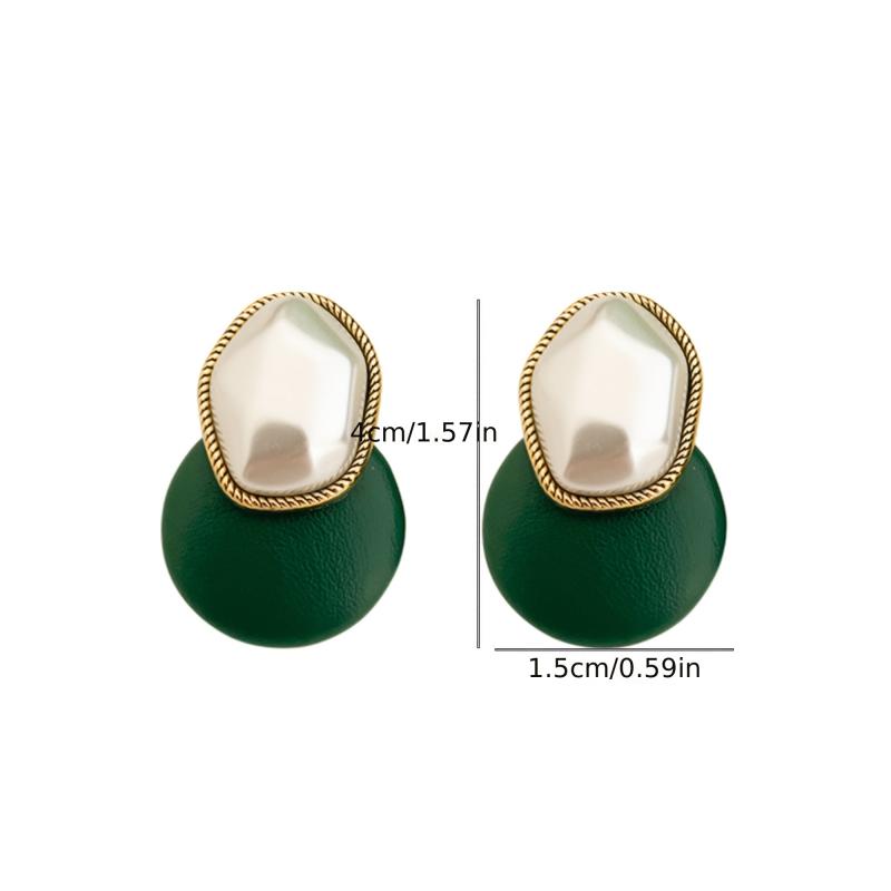Hot blocked Earrings Ladies Jewelry Faux Leather Ear Studs