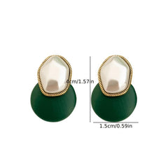 Hot blocked Earrings Ladies Jewelry Faux Leather Ear Studs