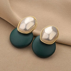 Hot blocked Earrings Ladies Jewelry Faux Leather Ear Studs