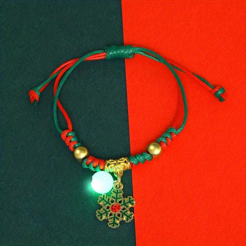 Luminous Christmas Bracelet Santa Claus Snowflake Couple Jewelry