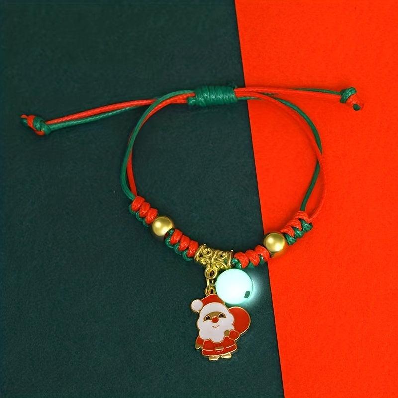 Luminous Christmas Bracelet Santa Claus Snowflake Couple Jewelry