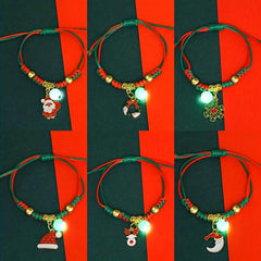 Luminous Christmas Bracelet Santa Claus Snowflake Couple Jewelry