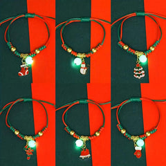 Luminous Christmas Bracelet Santa Claus Snowflake Couple Jewelry