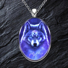 Retro Wolf Round Pendant Necklace Hip Hop Animal Necklace Men Women Anniversary