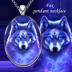 Retro Wolf Round Pendant Necklace Hip Hop Animal Necklace Men Women Anniversary