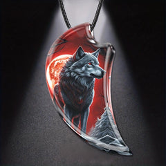 Creative Wolf Necklace Resin Pendant Animal Gothic Vintage Necklace