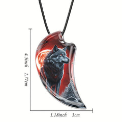 Creative Wolf Necklace Resin Pendant Animal Gothic Vintage Necklace