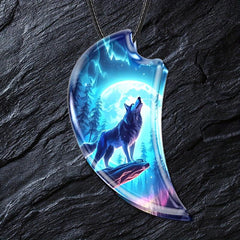 Retro Animal Wolf Resin Pendant Necklace Party Jewelry Gift