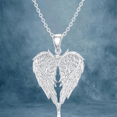 Angel Wing Heart Pendant Necklace Holiday Gift Women Jewelry