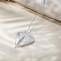 Angel Wing Heart Pendant Necklace Holiday Gift Women Jewelry